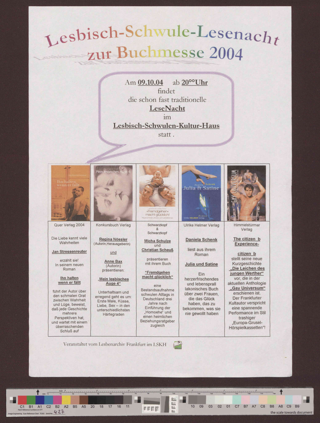 Lesbisch-Schwule Lesenacht zur Buchmesse 2004