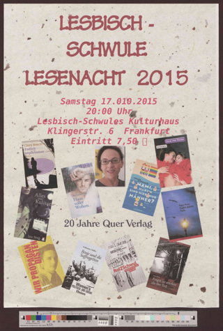 Lesbisch-Schwule Lesenacht 2015 : 20 Jahre Quer Verlag